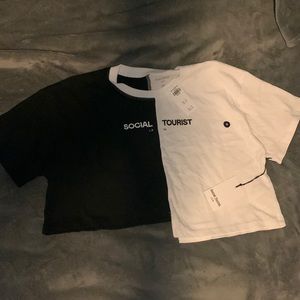 NEW Hollister Co. Unisex Social Tourist Crop Spliced T-shirt size M